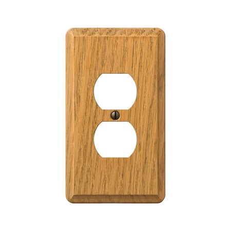 Wormhole 1-Gang Duplex Outlet Wall Plate, Light Oak WO3304298